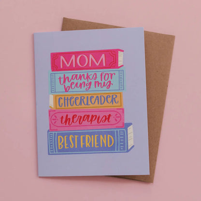 Mom Book Stack Mother's Day Greeting Card
