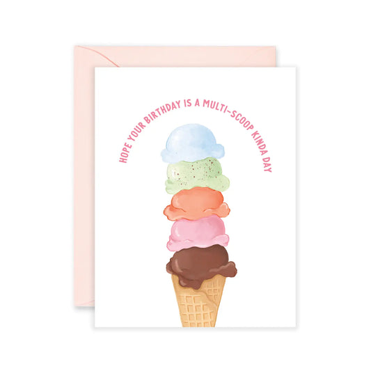 Multi-Scoop Ice Cream Kinda Day Birthday Greeting Card
