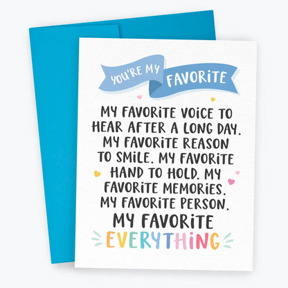 My Favorite - Anniversary Card, Bold Colorful Greeting Card