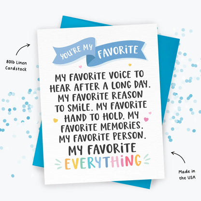 My Favorite - Anniversary Card, Bold Colorful Greeting Card