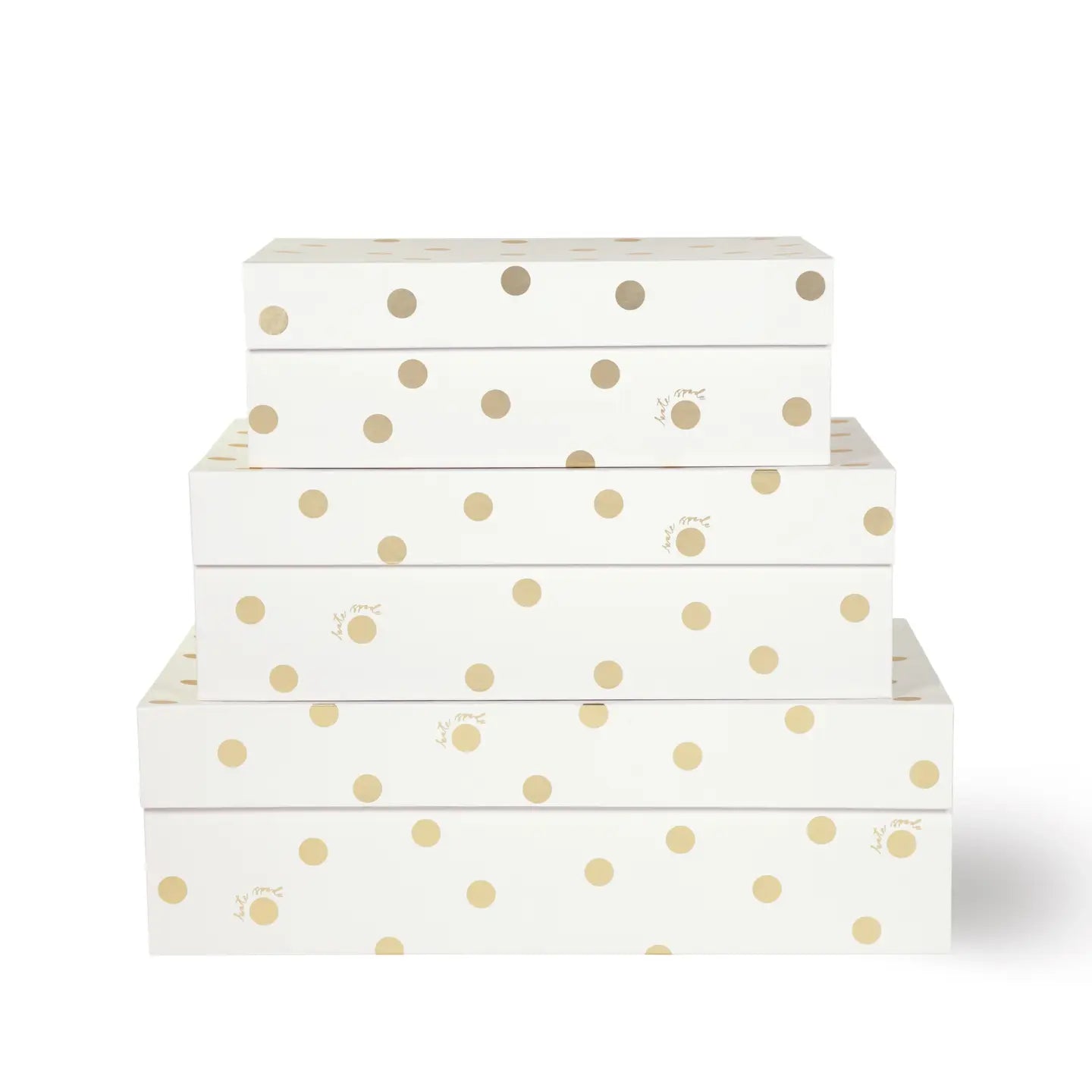 Gold Dot with Script Gift Boxes