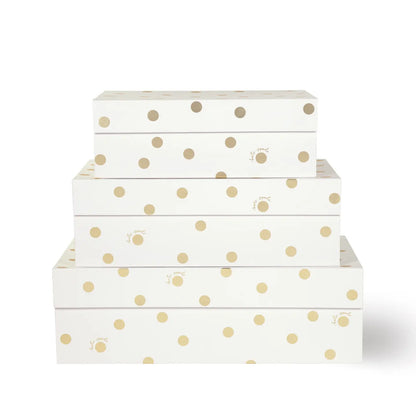 Gold Dot with Script Gift Boxes