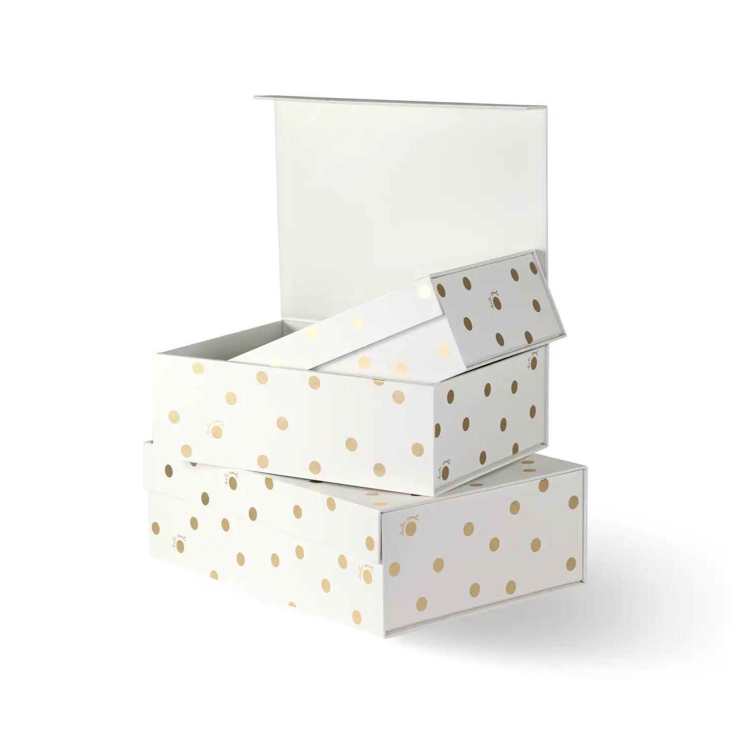 Gold Dot with Script Gift Boxes