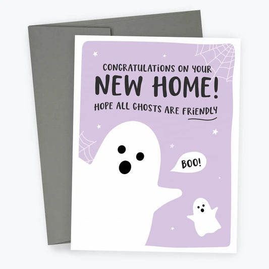 New Home Card, Funny Housewarming Card, Ghosts, Old Town