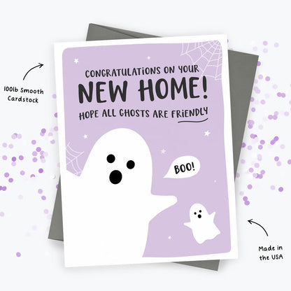 New Home Card, Funny Housewarming Card, Ghosts, Old Town