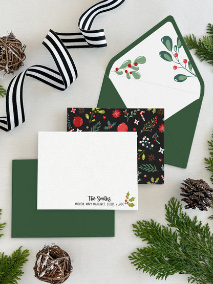 Personalized Christmas Flat Notecards