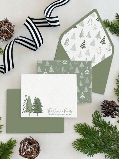 Personalized Christmas Flat Notecards