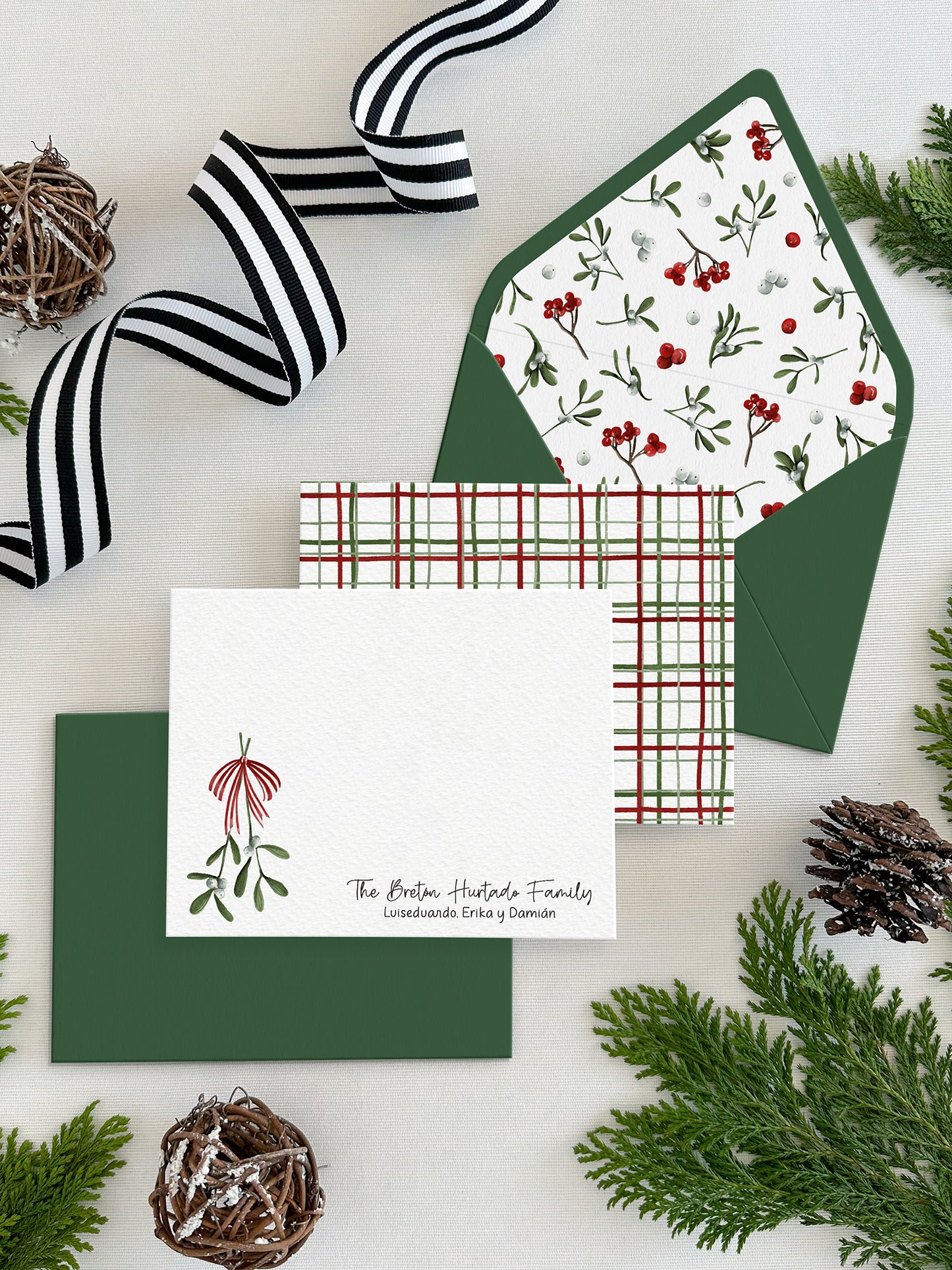 Personalized Christmas Flat Notecards