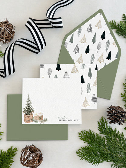 Personalized Christmas Flat Notecards