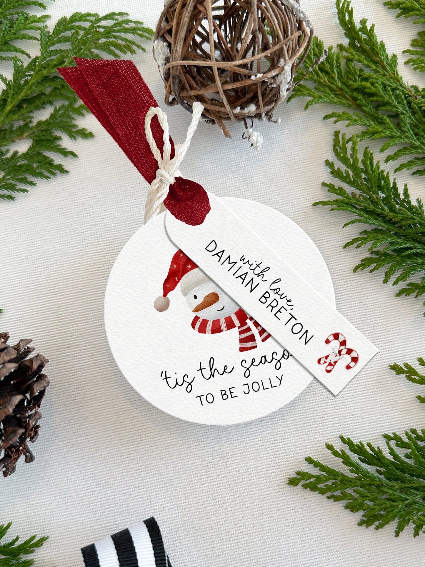 Personalized Christmas Gift Tags - Round