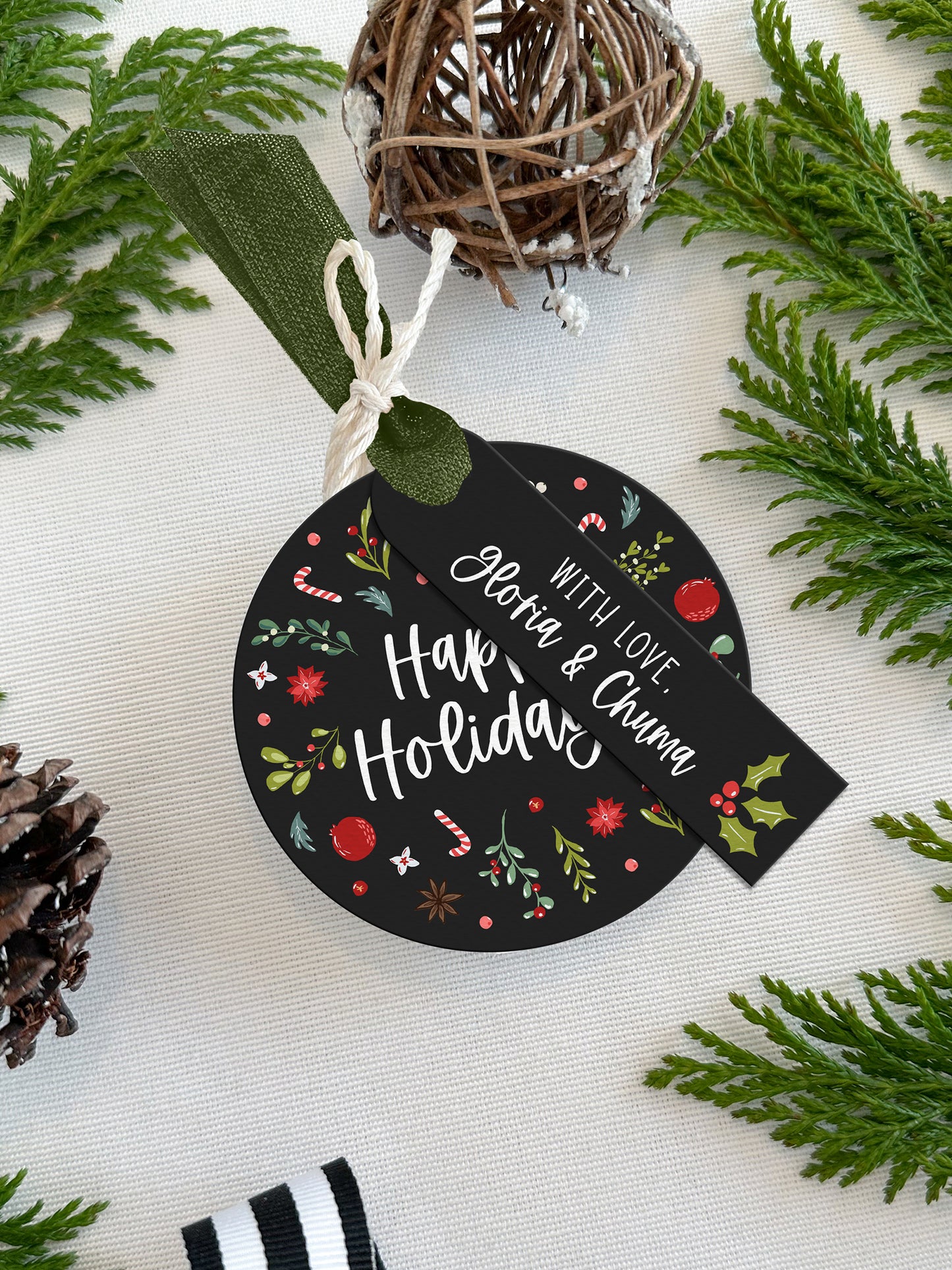 Personalized Christmas Gift Tags - Round