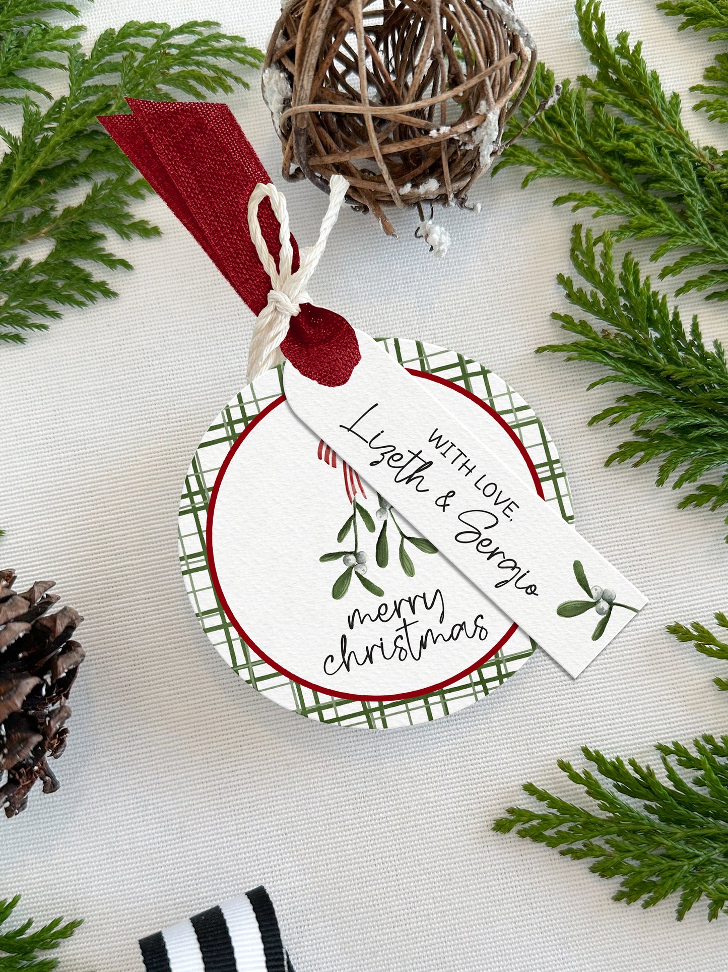 Personalized Christmas Gift Tags - Round