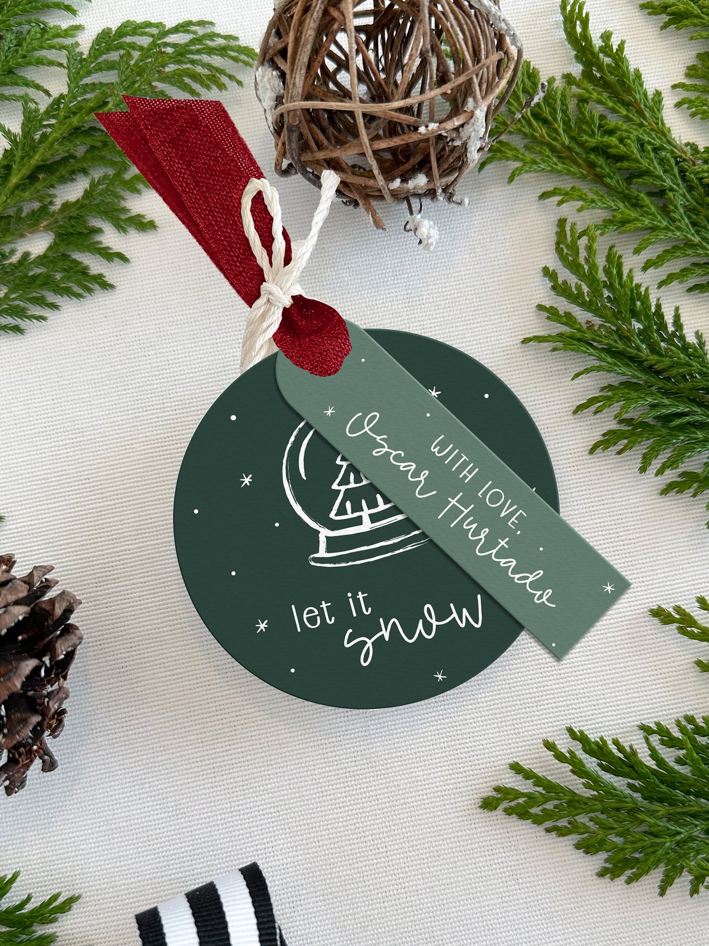 Personalized Christmas Gift Tags - Round