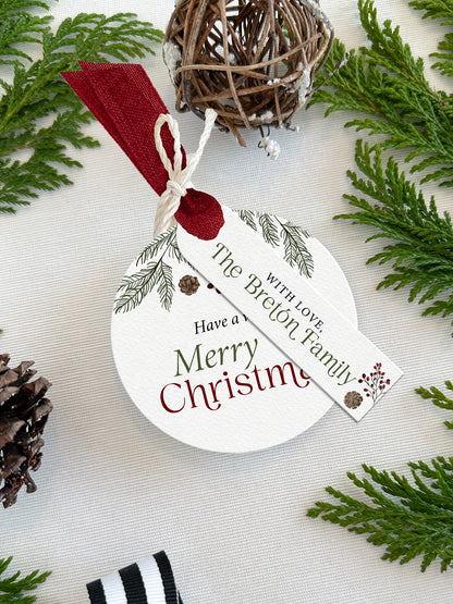 Personalized Christmas Gift Tags - Round