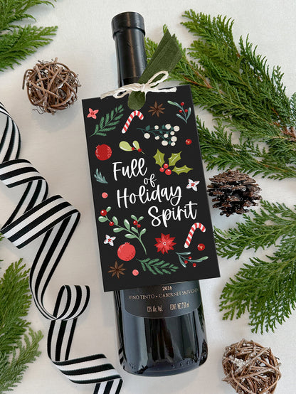 Personalized Christmas Wine Tags