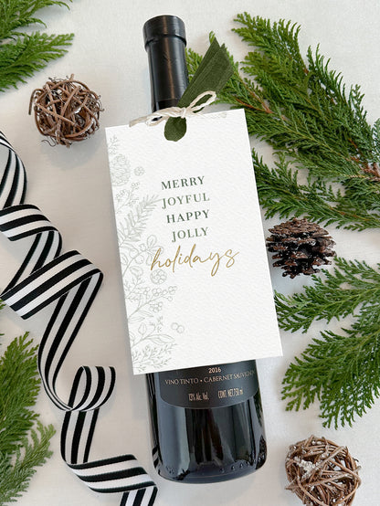 Personalized Christmas Wine Tags