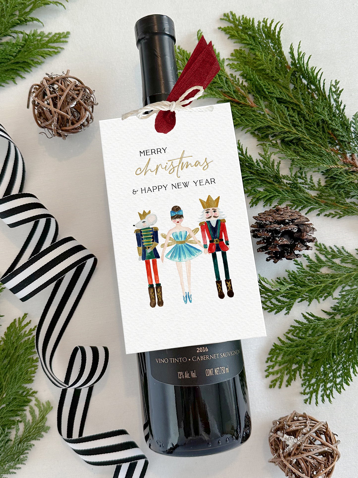 Personalized Christmas Wine Tags
