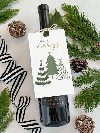 Personalized Christmas Wine Tags