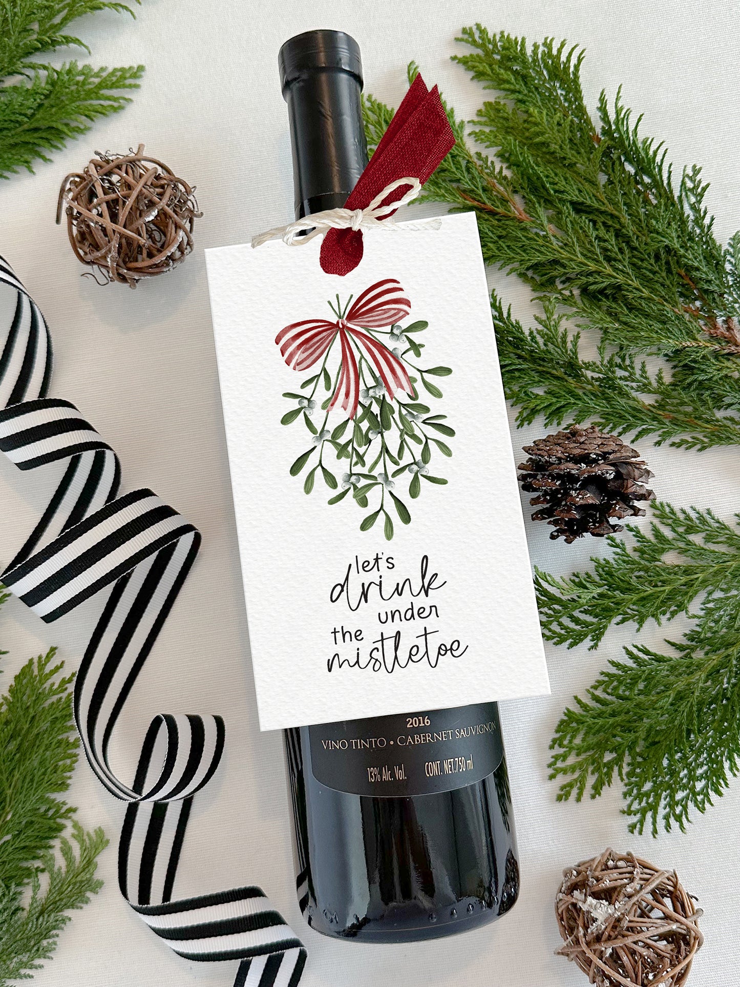 Personalized Christmas Wine Tags