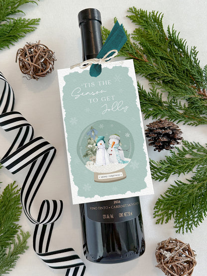 Personalized Christmas Wine Tags
