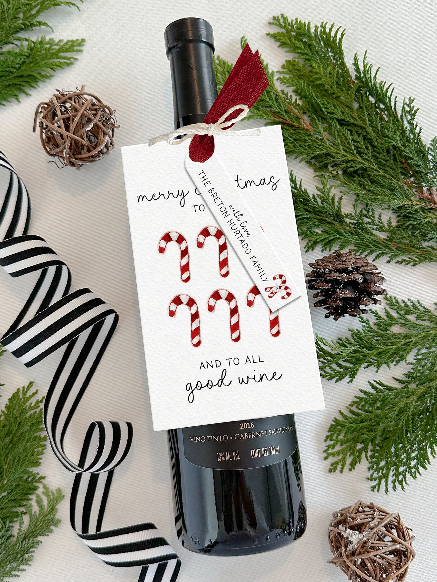 Personalized Christmas Wine Tags
