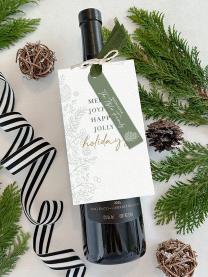 Personalized Christmas Wine Tags