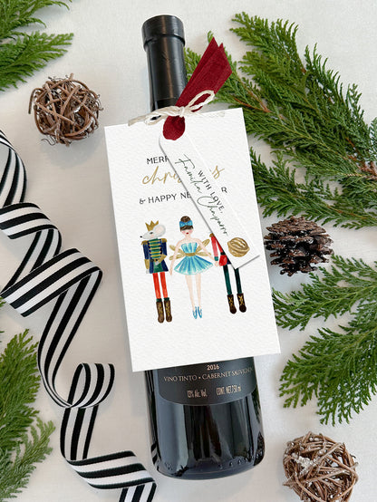 Personalized Christmas Wine Tags