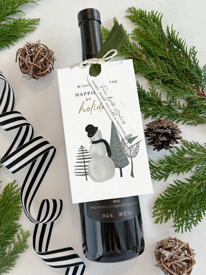 Personalized Christmas Wine Tags