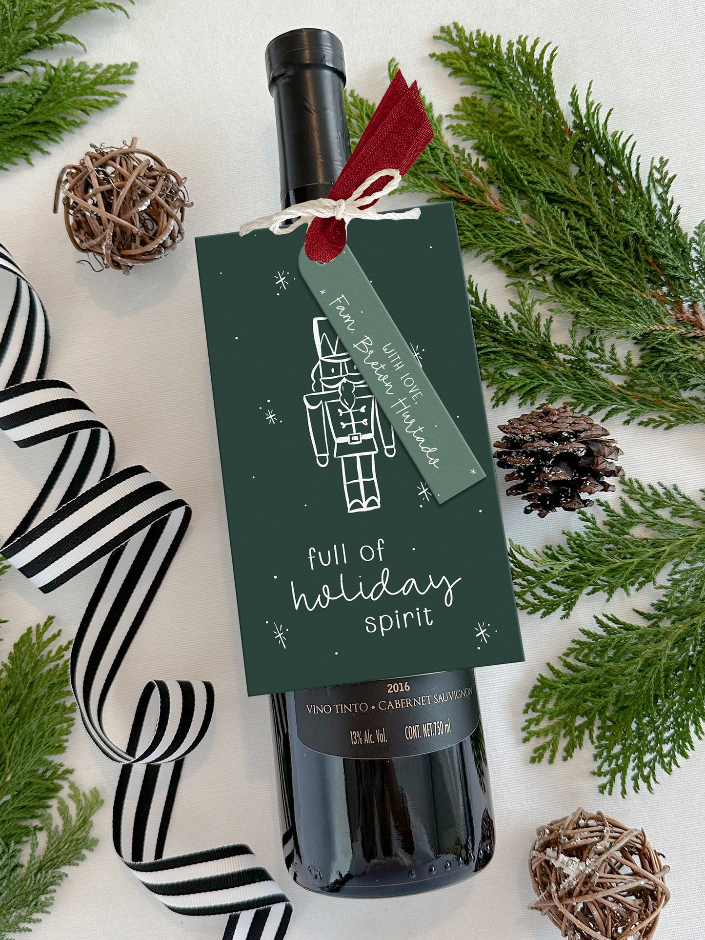 Personalized Christmas Wine Tags