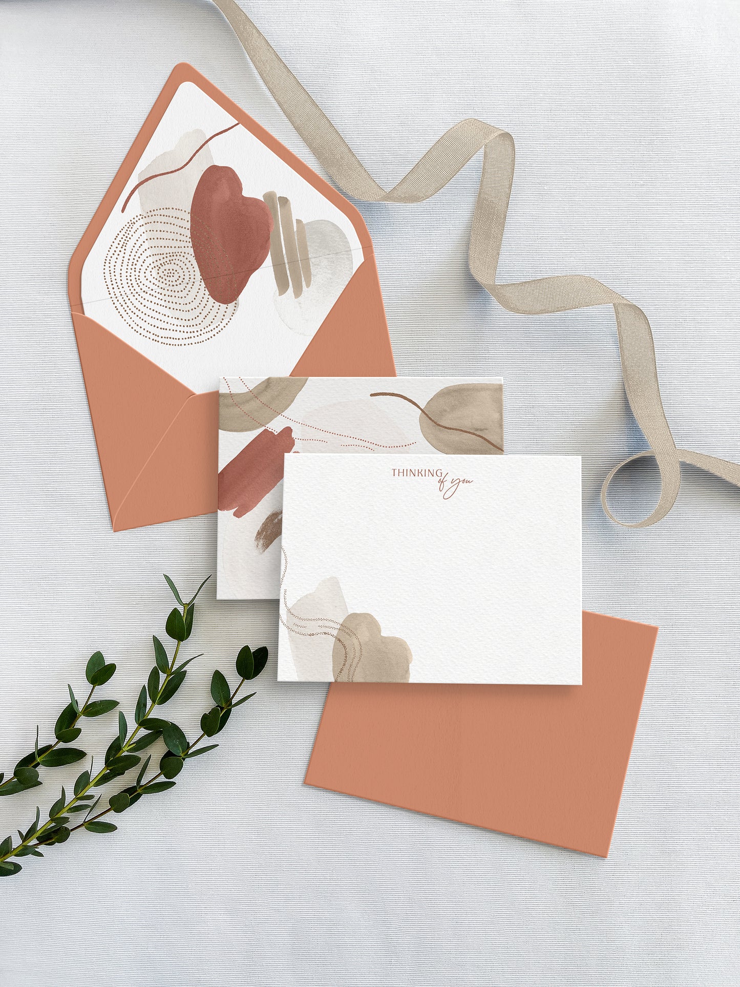 Flat notecards set