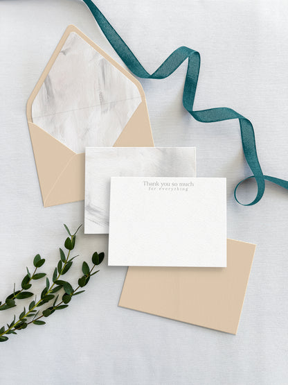 Flat notecards set