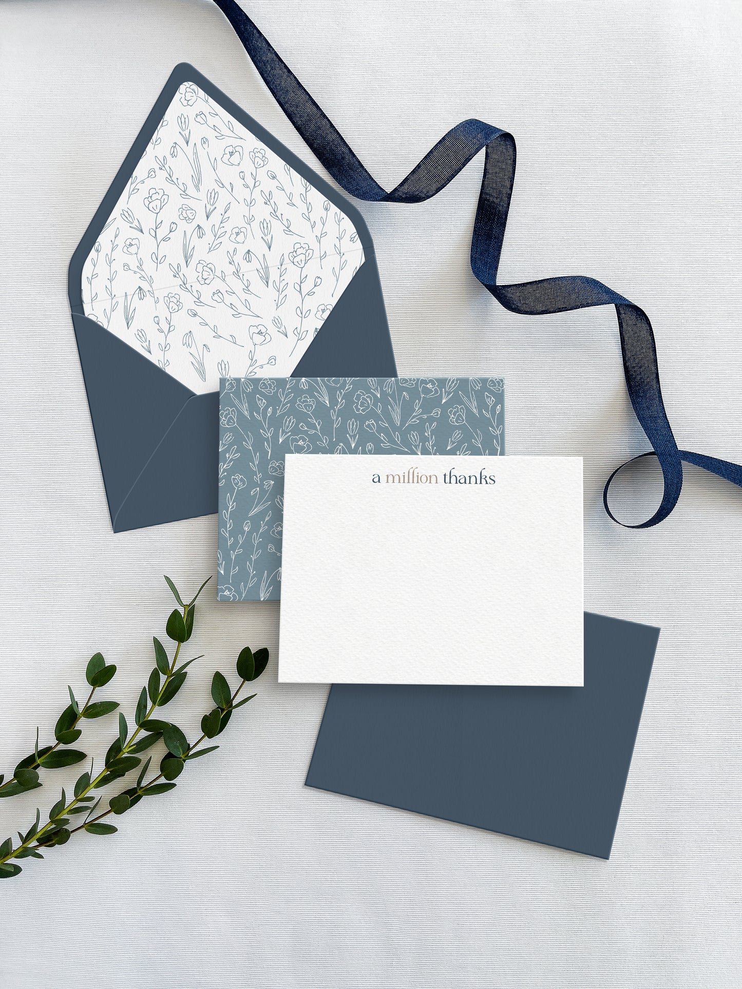 Flat notecards set
