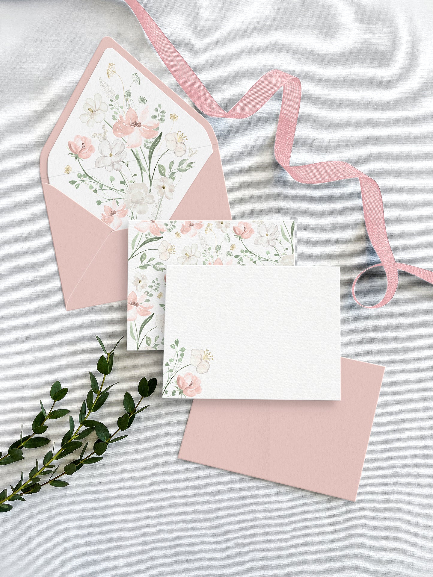 Flat notecards set