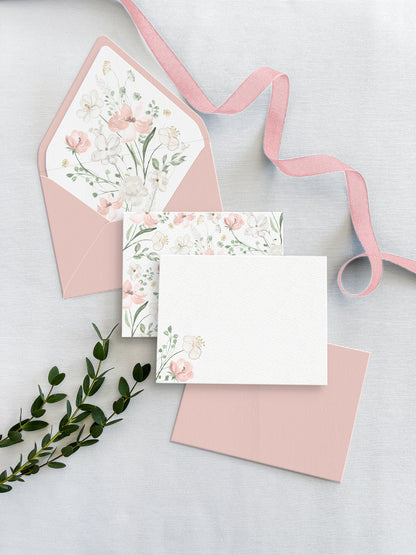 Flat notecards set