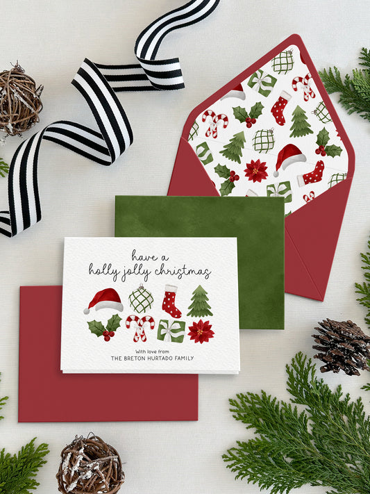 Personalized Christmas Folded Notecards