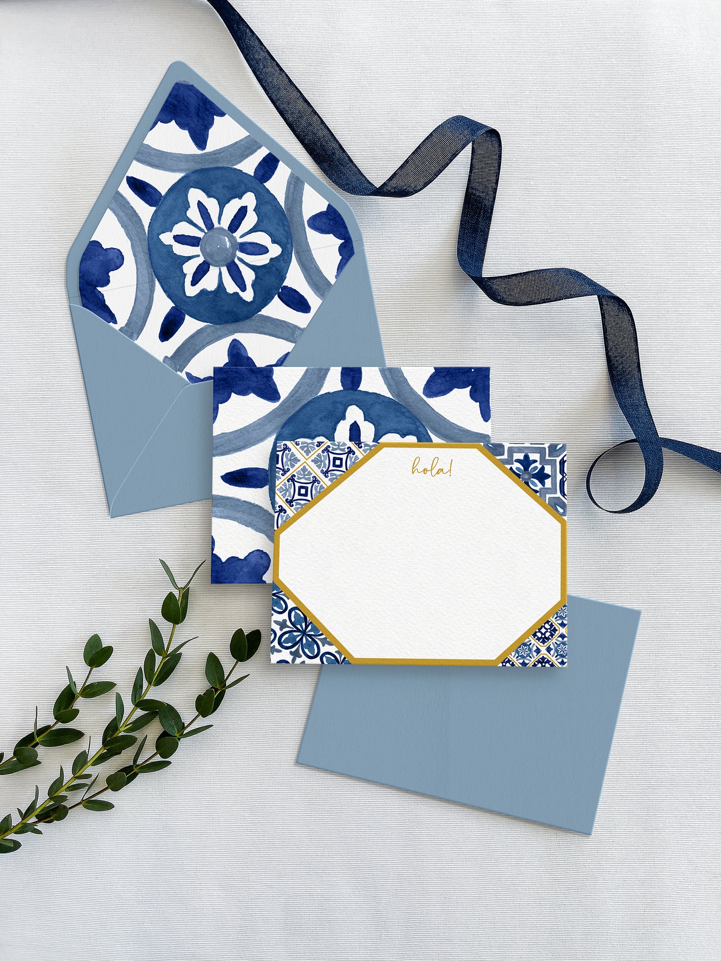 Flat notecards set