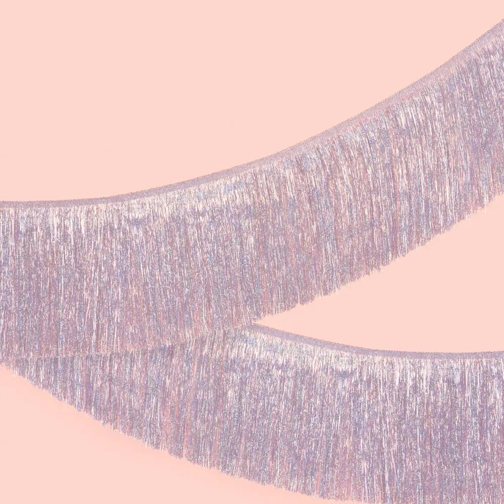 Party Iridescent Fringe Foil Banner, 5 ft, Birthday Decor