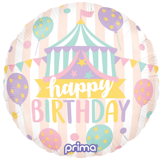 Pastel Circus Round Foil Balloon (18")