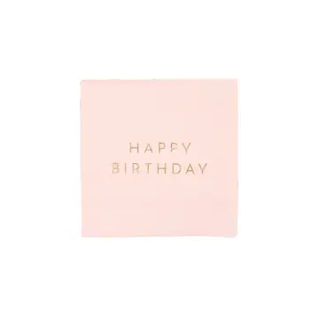 Petal Pink Signature Happy Birthday Cocktail Napkins