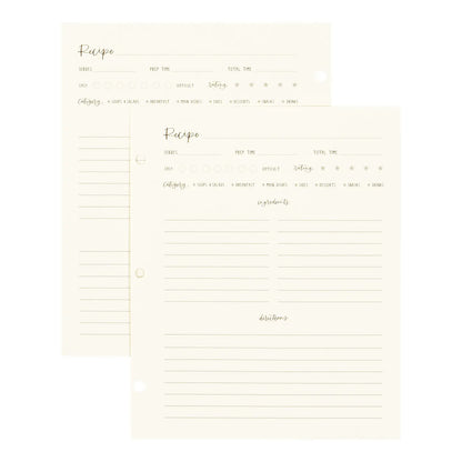 Petite Recipe Page Set