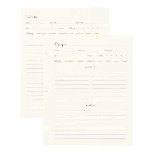 Petite Recipe Page Set