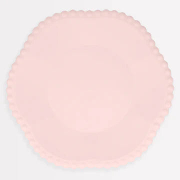 Pink Dot Edged Flower Compostable Dinner Plates
