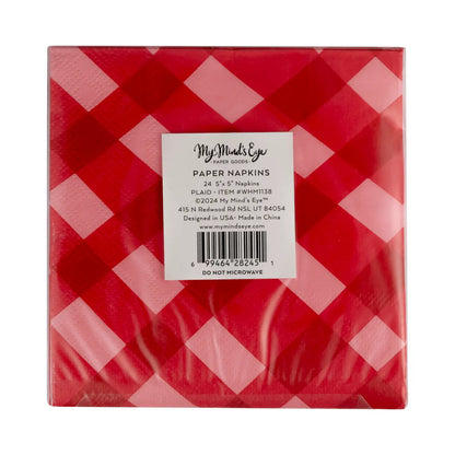Plaid Cocktail Napkin