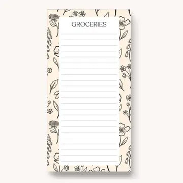 Pressed Floral Magnetic Grocery Notepad