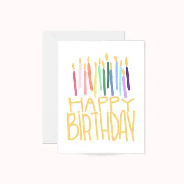 Rainbow Candles Birthday Greeting Card