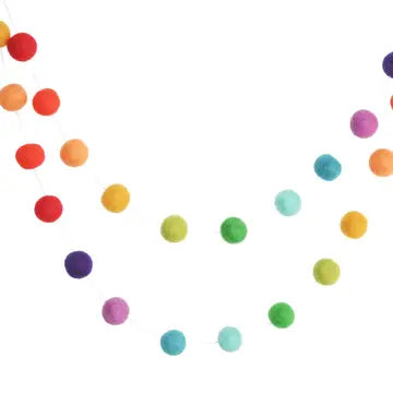 Rainbow Felt Ball Garland