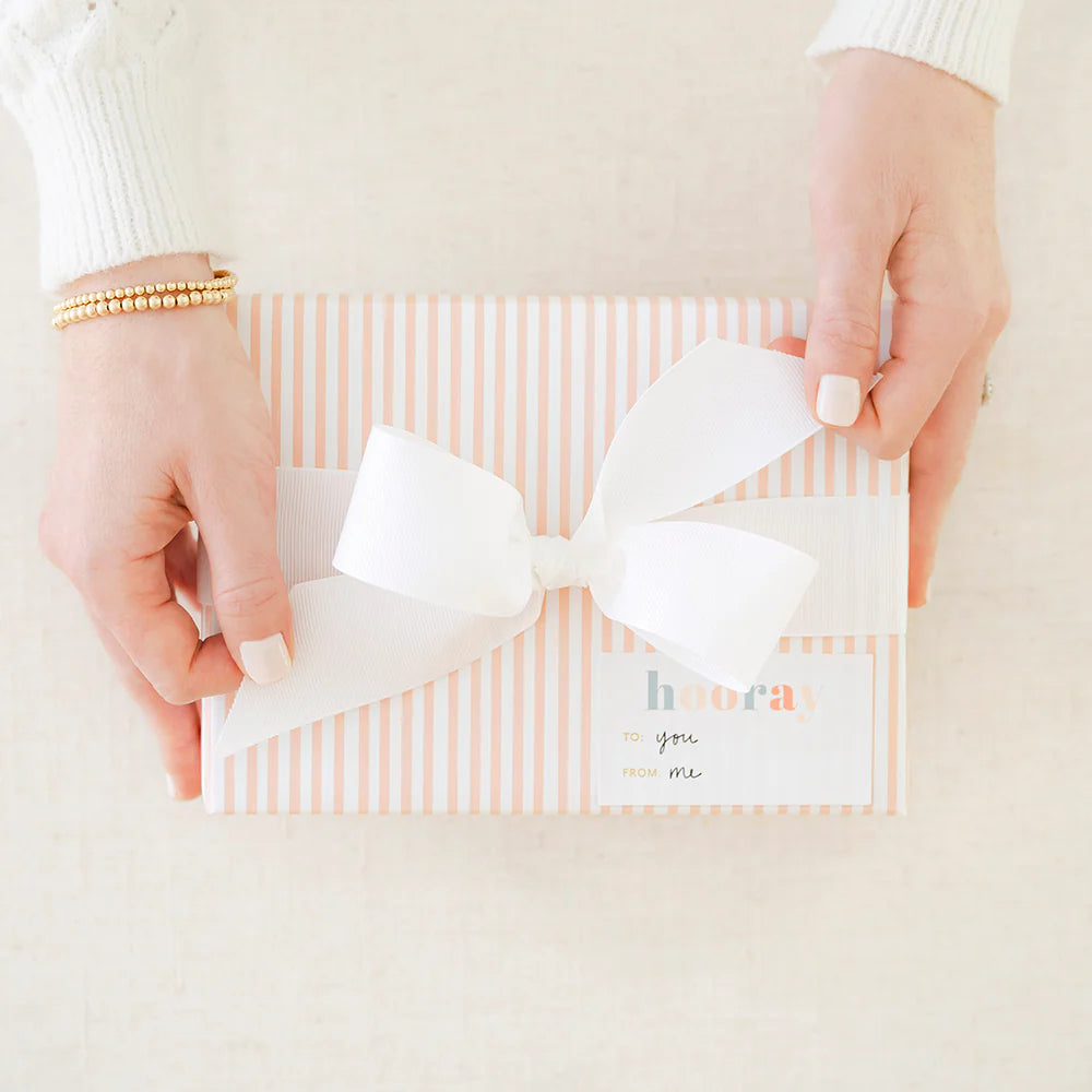 Rose Painted Stripe Wrapping Paper