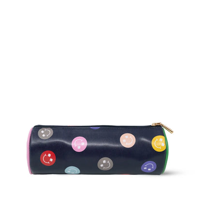 Round Pencil Case, Spade Smiley