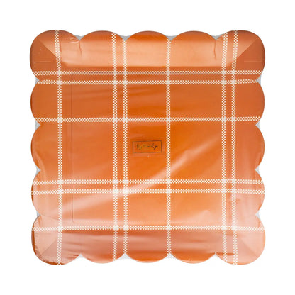 Rust Windowpane 10" Paper Plate