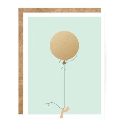 Mint & Gold Balloon - Birthday/Everyday Scratch-Off Greeting Card